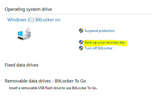 Bitlocker Management Tool - Control Panel - Device Encryption