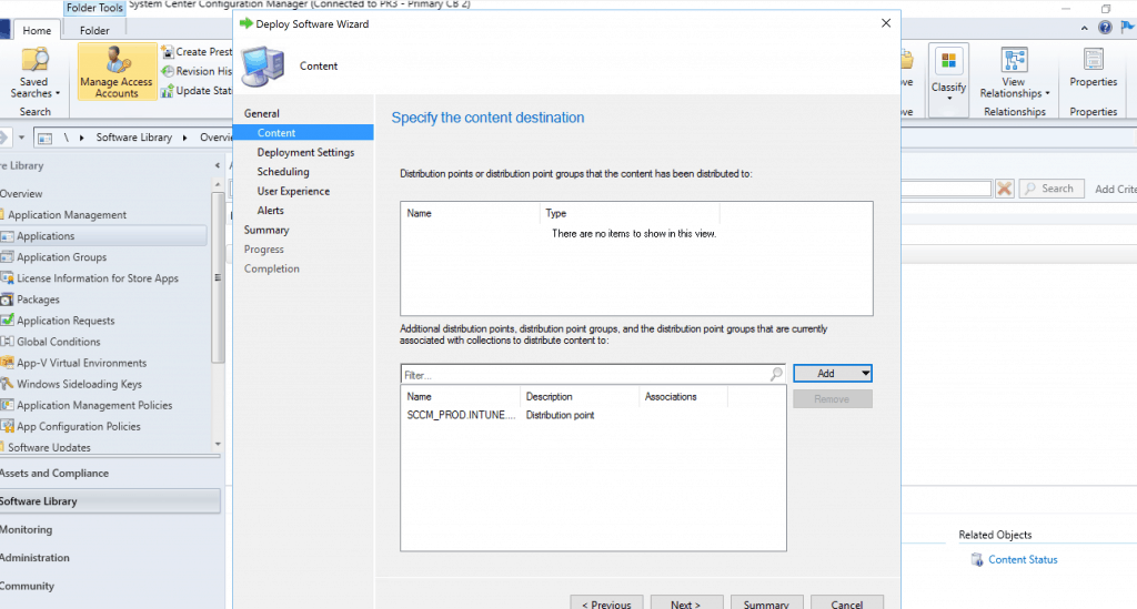 Deploy Google Chrome with SCCM - Add the DP - Specify the Content Distribution