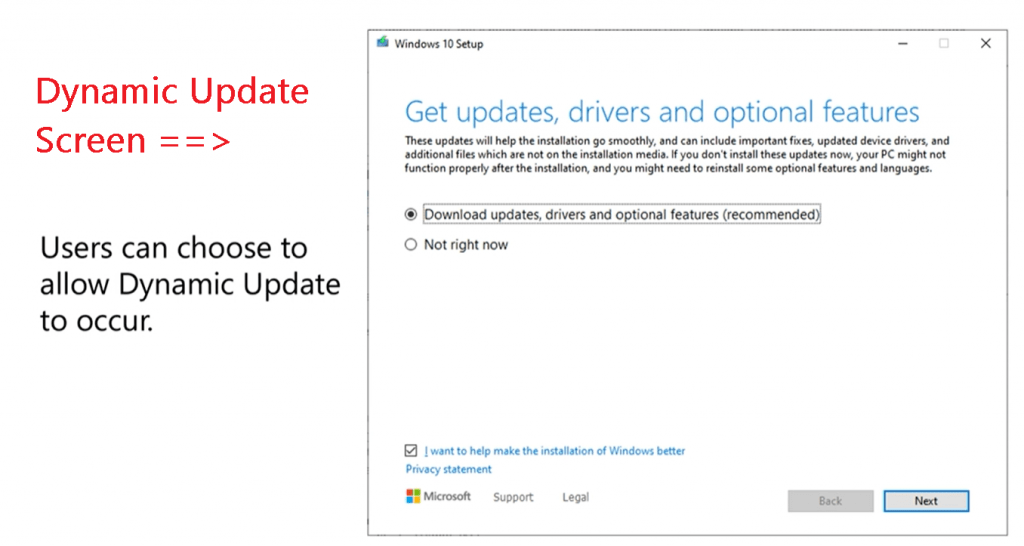 Windows 10 Dynamic Update