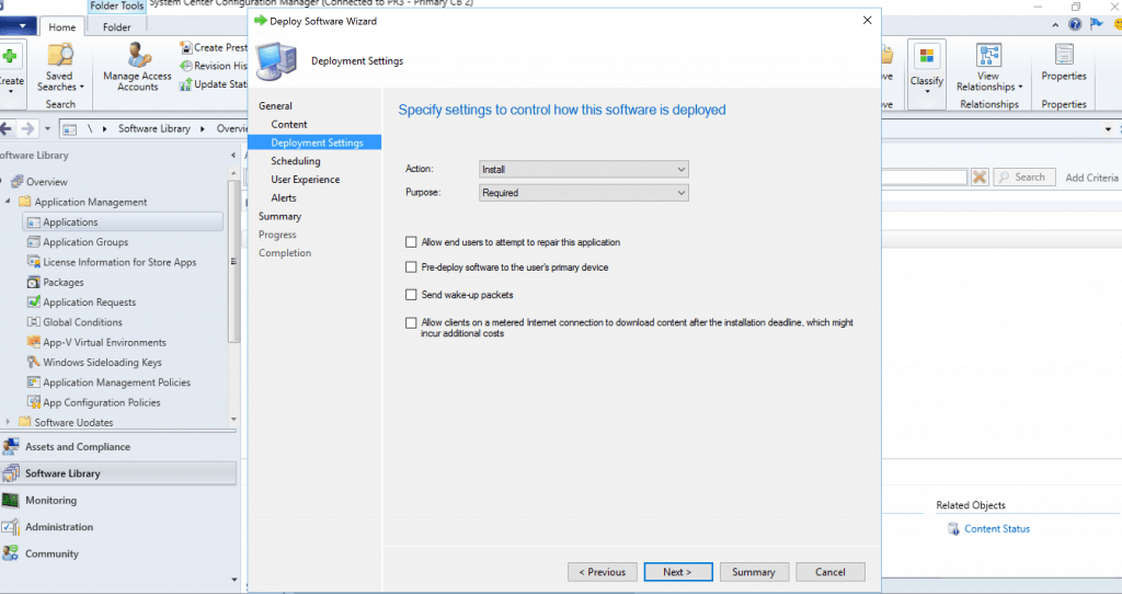 Deploy Google Chrome Update with SCCM - Specify settings to control how the software is deployed