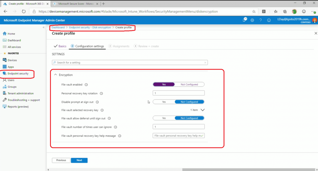 Encryption - Intune Endpoint Security Policies