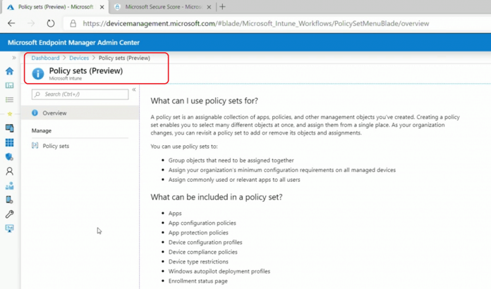 Intune Policy Sets Intune Policy Sets