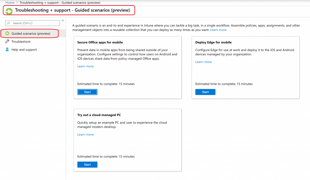 Troubleshooting + Support Guided Scenarios