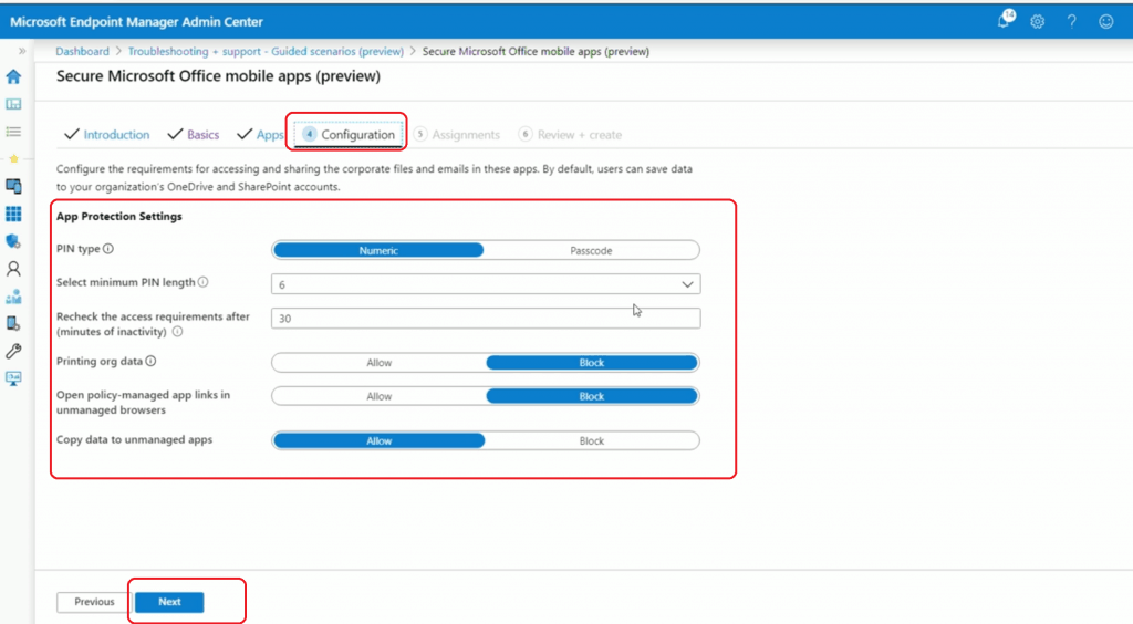 Intune App Configuration Details