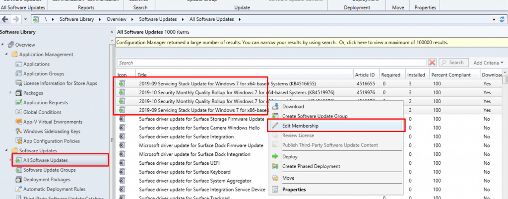 SCCM Windows 7 Updates Required for ESU 