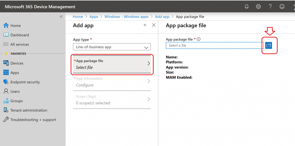  Select Application - Intune Google Chrome Browser Application  