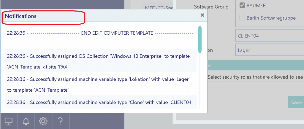 Notification - SoftwareCentral - SCCM Admin Web Console 