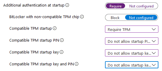 Bitlocker Key Protectors - Management via Intune