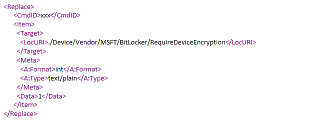 DM Command to implement Bitlocker Drive Encryption. 