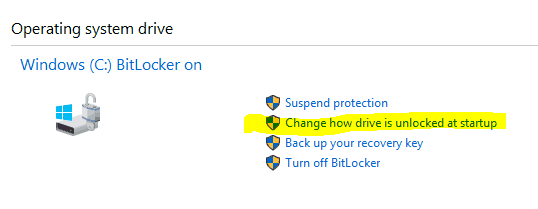 Bitlocker Drive Encryption - Bitlocker Management tool to add/modify key protectors