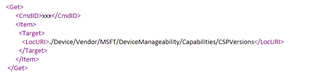 DM Session - DM client sending CSPs to DM server to construct the DM tree