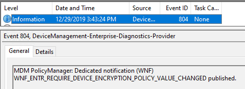 Intune triggeres Push to notify policy settings changed