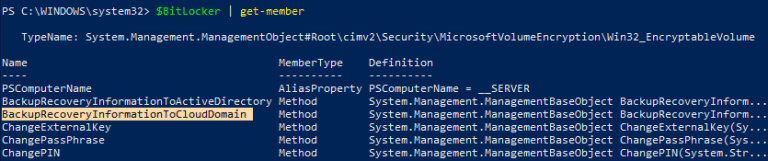 Win32_EncryptableVolume WMI class methods - behnid the scenes of Bitlocker Drive Encryption