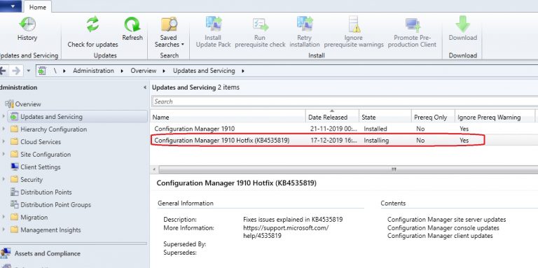 KB4535819-SCCM-1910 Hotfix