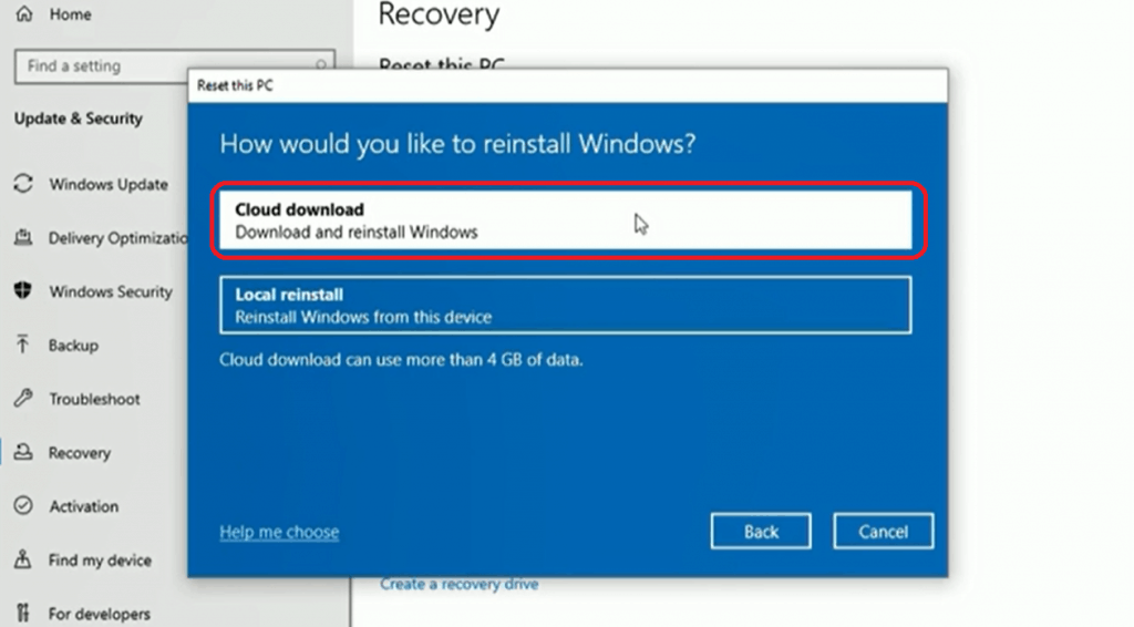 Cloud Downloaded Option