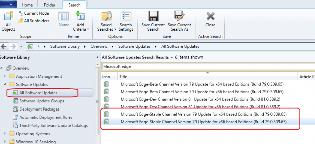 Microsoft Edge Patches - SCCM Patching