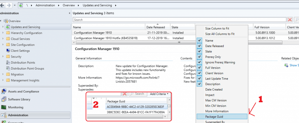 Configuration Manager 1910 Hotfix KB4535819|Early Update Ring - Fig.1