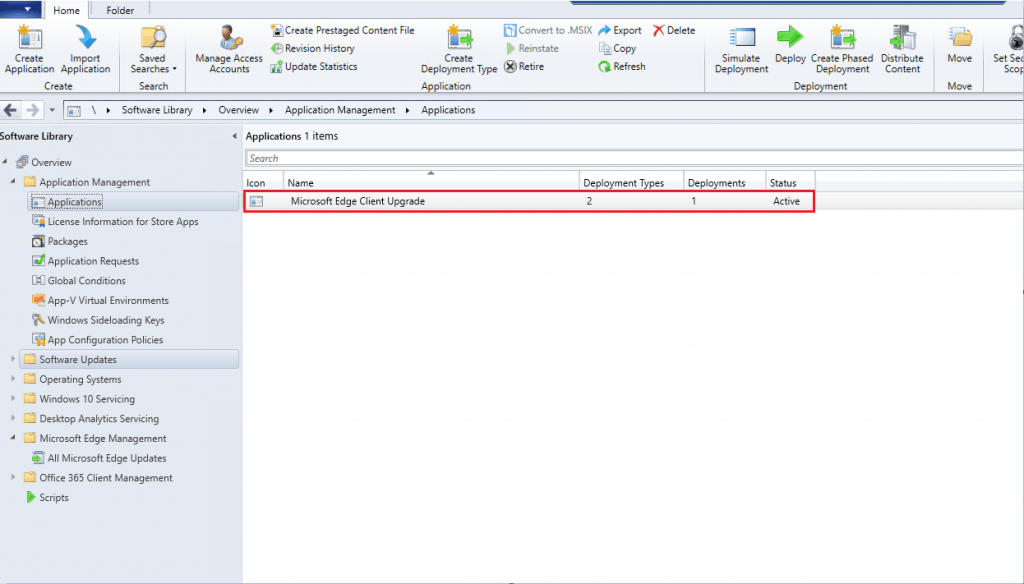 Results - Upgrade Microsoft Edge Chromium Based Using ConfigMgr  