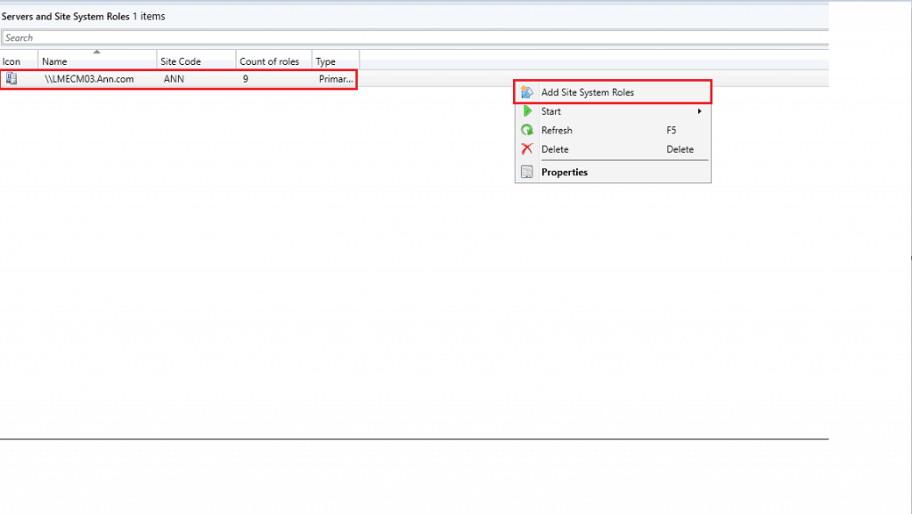 Add Site System Server - New ConfigMgr Software Update Role