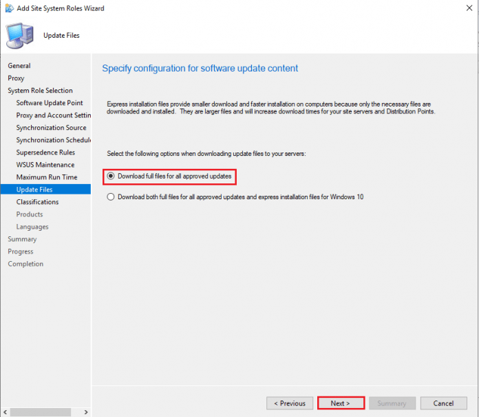 Install New ConfigMgr Software Update Point Role SUP SCCM HTMD Blog