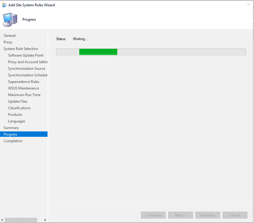 Work in progress - SUP -- New ConfigMgr Software Update Role