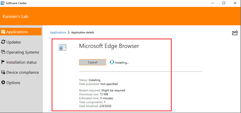 Software Center - Microsoft Edge