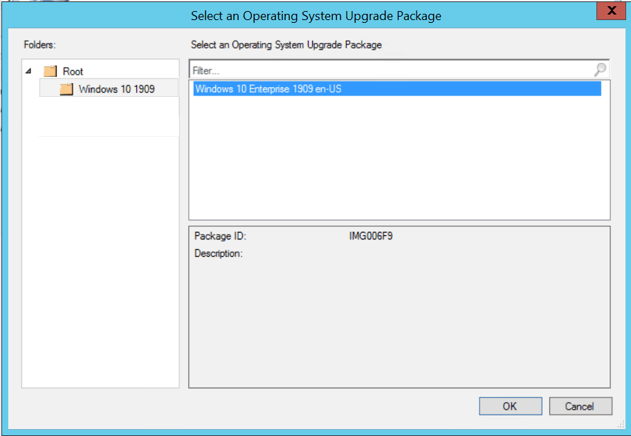 Select an Operating System Upgrade Package