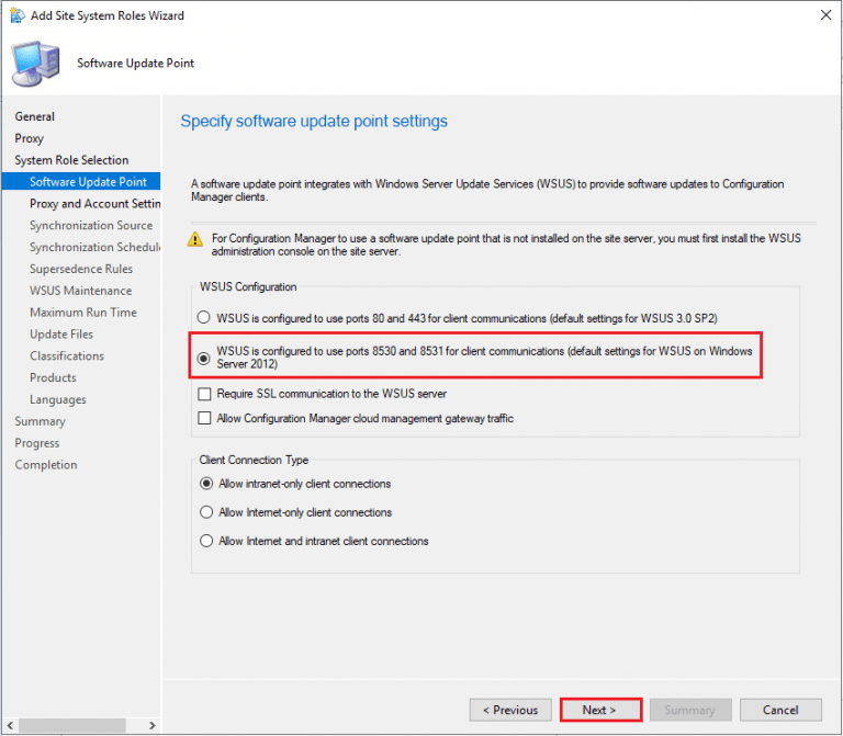 Install New ConfigMgr Software Update Point Role | SUP | SCCM HTMD Blog