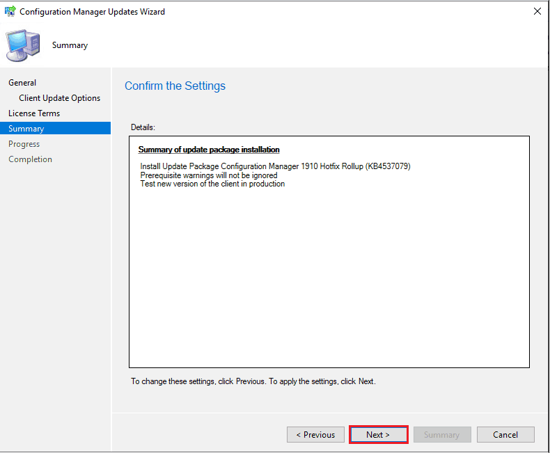 MECM 1910 Hotfix Rollup Update KB 4537079 Installation Guide 2