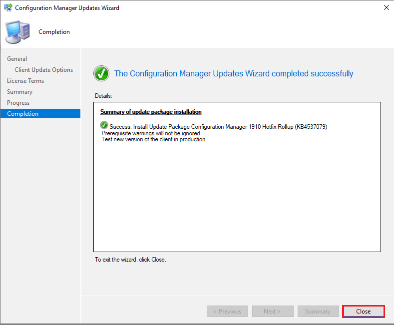 MECM 1910 Hotfix Rollup Update KB 4537079 Installation Guide 3