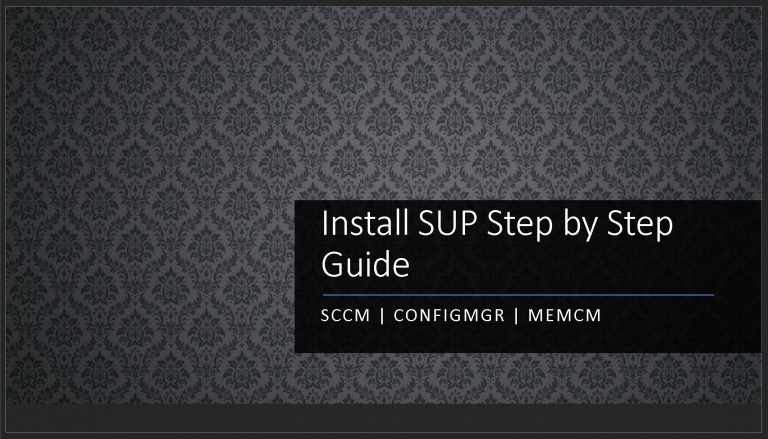 New ConfigMgr Software Update Role Setup