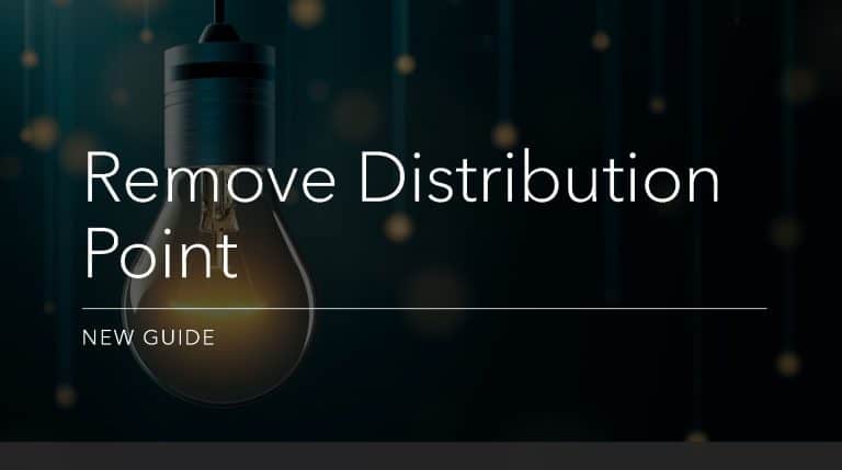 Remove Configuration Manager Distribution Point Installation Guide