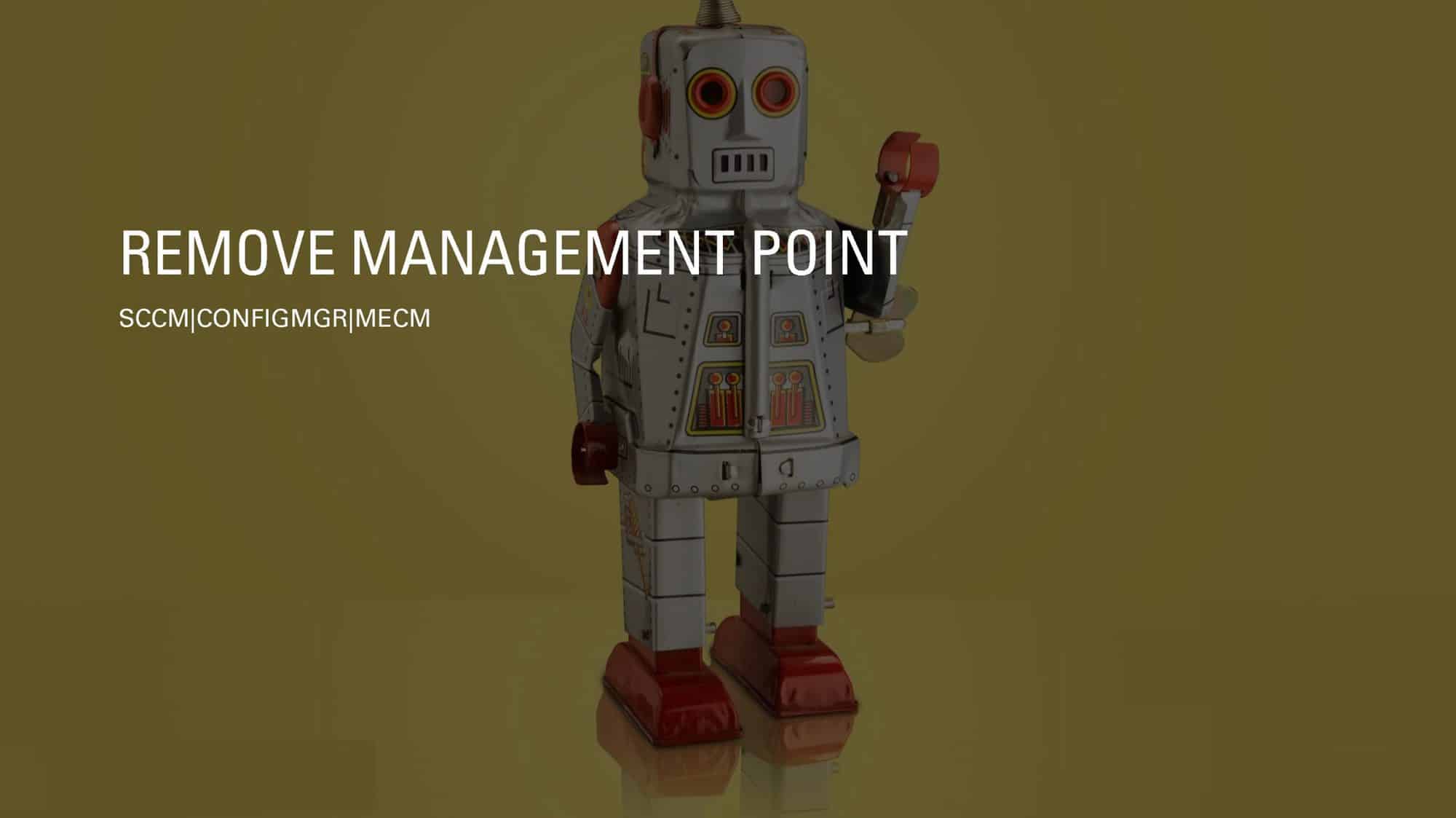 Remove Reinstall Management Point SCCM