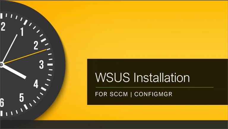 WSUS Installation Guide for SCCM