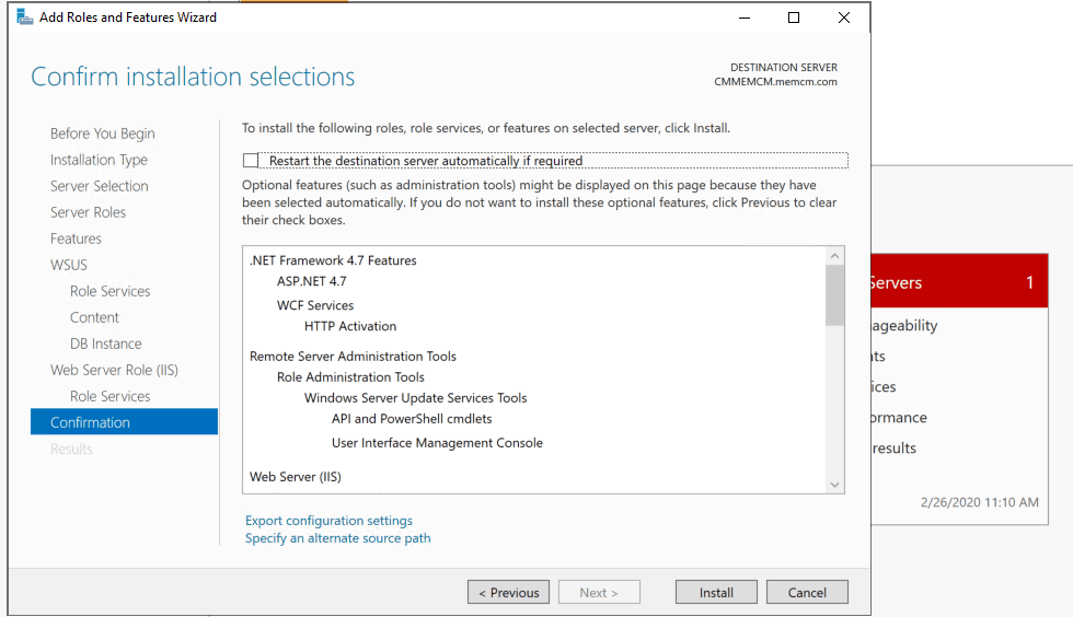 Install & Confirm Installation Selection