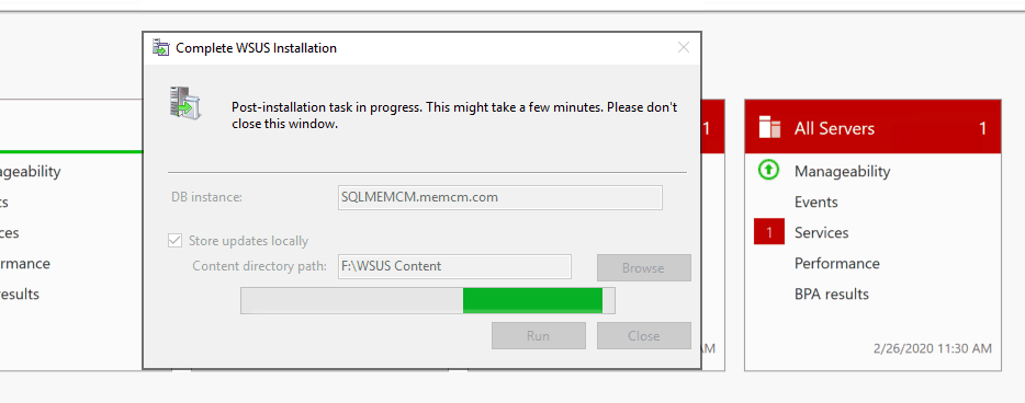 Post-Installation Tasks for WSUS