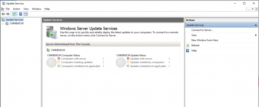 Windows Server Update Service (WSUS) console