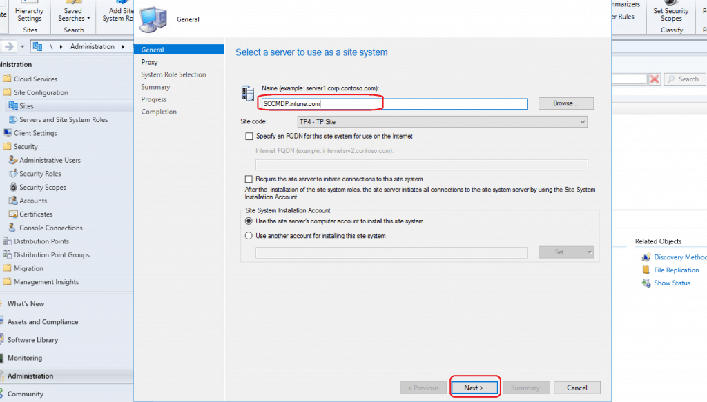 Remote Site System Server - New Distribution Point Role