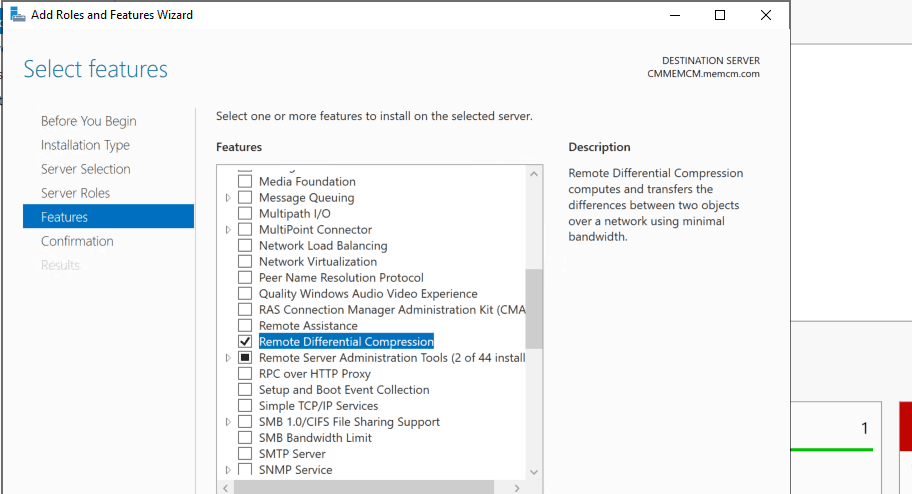 Install Remote Differential Compression 