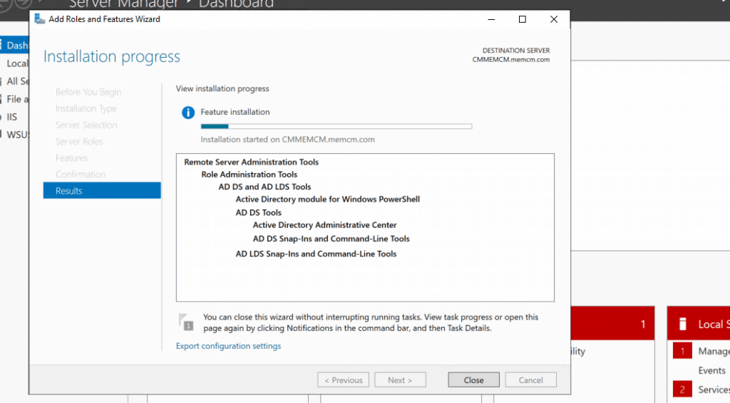 Feature Installation - AD Users and Computers