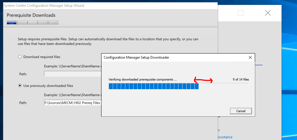 Verifying downloaded prerequisite components