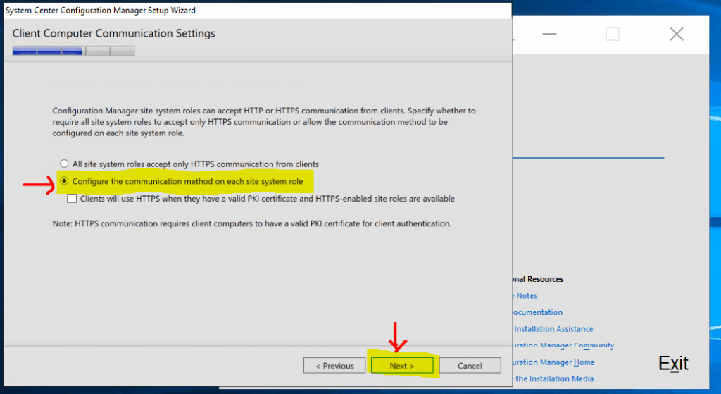 SCCM Client Communication Settings HTTP