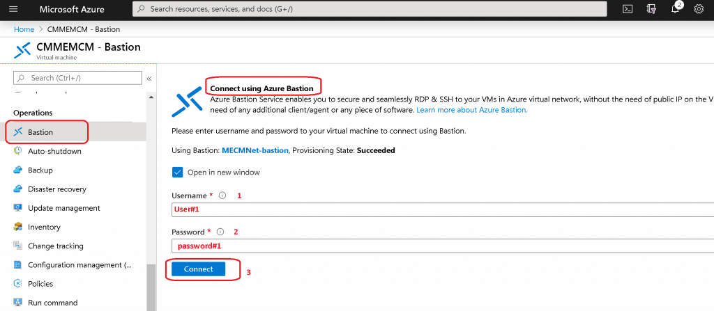 Setup Azure Bastion Connect to SCCM Server | ConfigMgr | MECM 9 Setup Azure Bastion Connect to SCCM Server | ConfigMgr | MECM - Fig.9