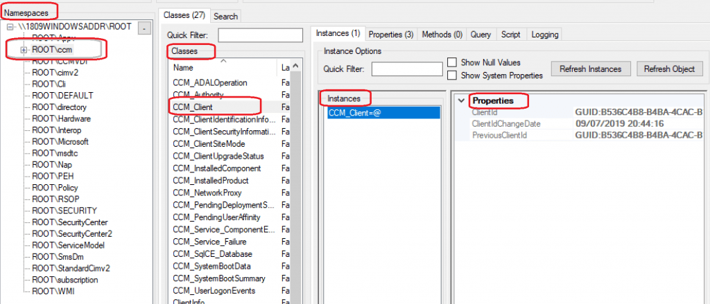 SCCM Client Client  ROOT\CCM 