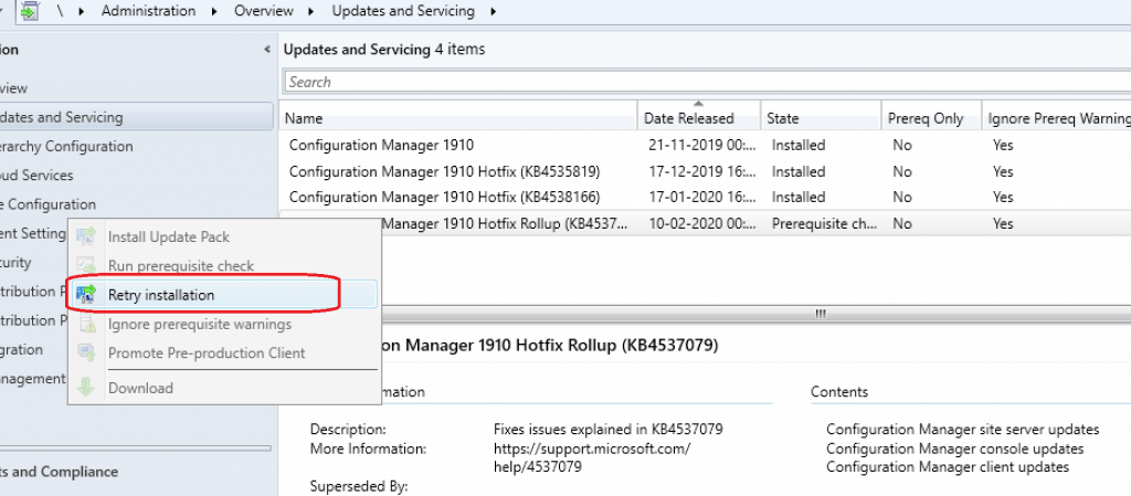 1910 Rollup Update - Retry Installation 