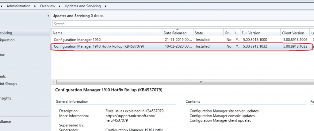 SCCM 1910 Rollup Update KB 4537079| Reboot Issues|ConfigMgr 1