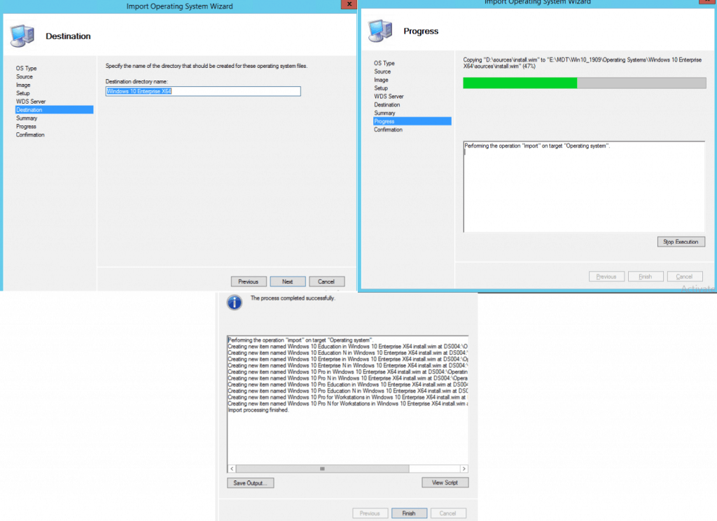 Finish  MDT Import Operating System Wizard 