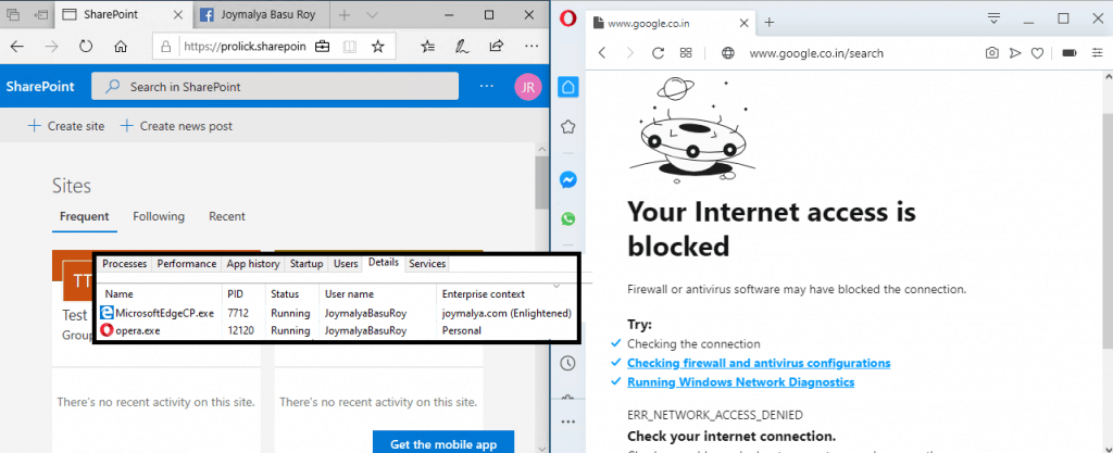 Windows Information Protection - Cloud Resource must have entry for  /*AppCompat*/ or else personal apps will be cut off from accessing Internet