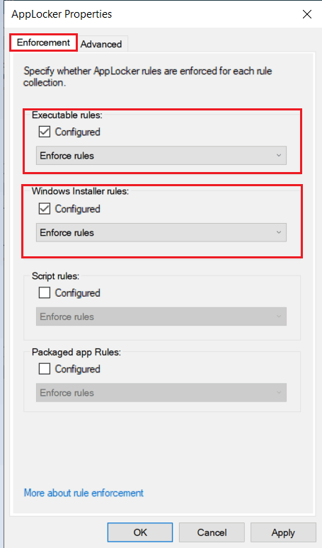 Create AppLocker Policies -   Properties 