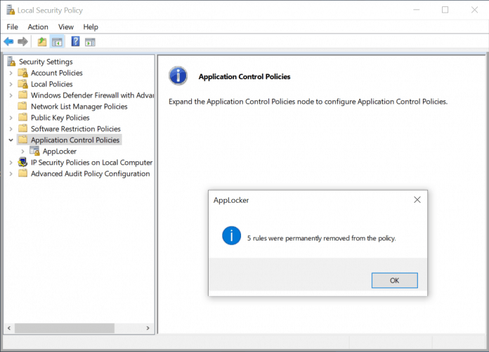 disable applocker windows 7